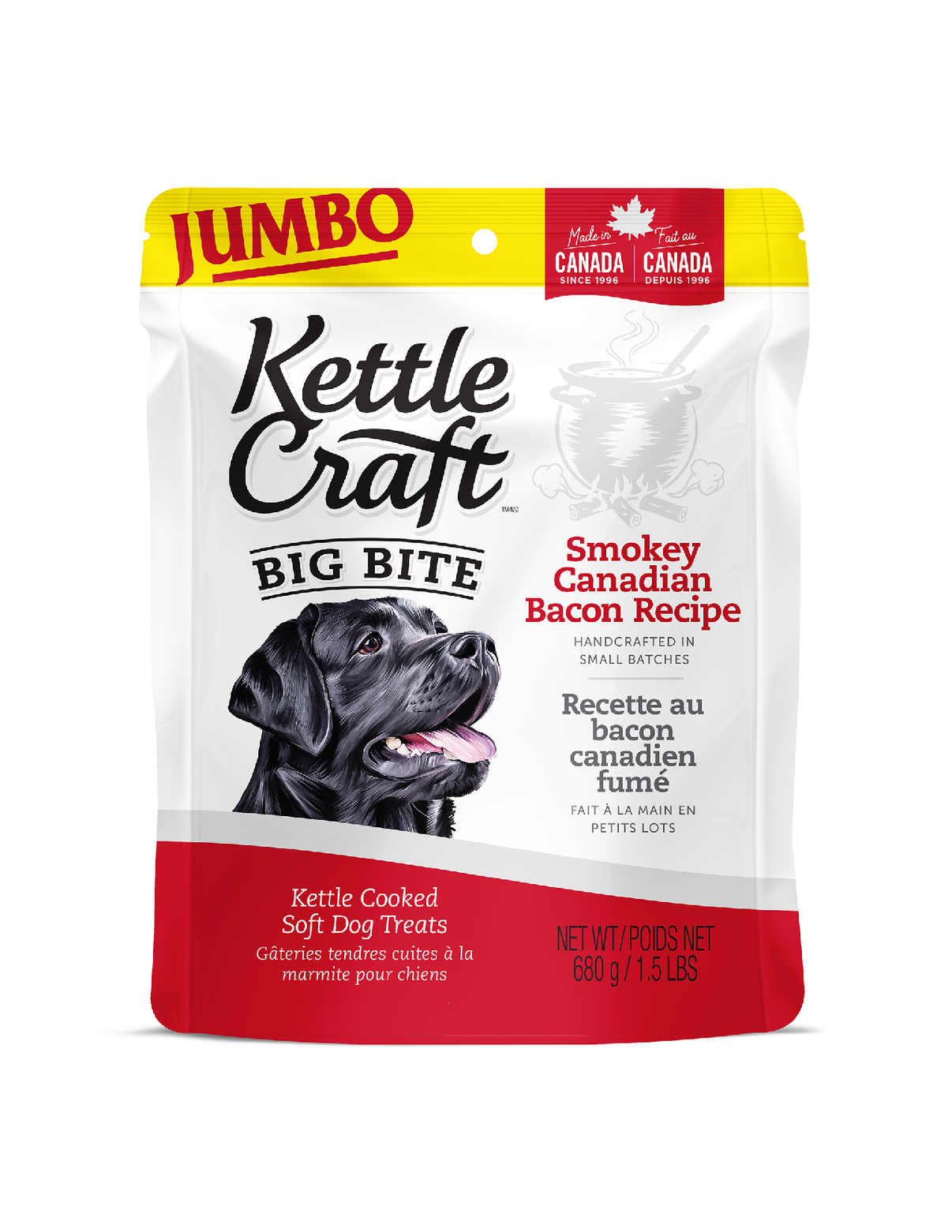 JUMBO Kettle Craft Dog Treats Smokey Canadian Bacon Recipe Kettle